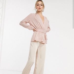 John Zack wrap top with belt